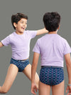 Pack of 2 Premium Cotton Combed Printed Boys' Brief with Contoured Pouch -Black