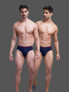 HINT IN STYLO BRIEF # PLAIN - Navy (Pack of 2)