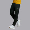 Hint Track Pant with Side Tapping, Zippered Pockets, Self-Fabric Elasticated Waistband with Drawcord - Black